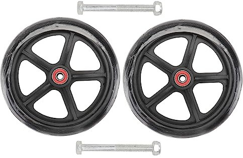 SOLUSTRE 2 Stück 7 Rollstuhl Vorderrad Rollator Zubehör Manuelles Rollstuhlvorderrad Rollstuhlrolle Ersatzrad Räder Mit Achse Laufrad Rollstuhl Ersatzräder Bürostuhl Legierung Lauflernhilfe
