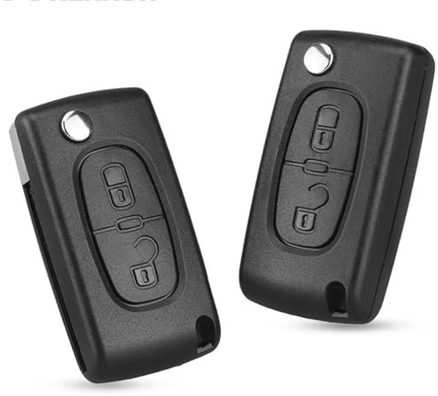 Kesiku 2 Stück Citroen CE0523 Schlüsselgehäuse für Citroen C2 C3 C4 C5 C8 Berlingo Picasso Peugeot 107 207 208 307 308 3008 5008 Autoschlüssel, Peugeot 308 Schlüssel, 2 Tasten Peugeot Fernbedienung