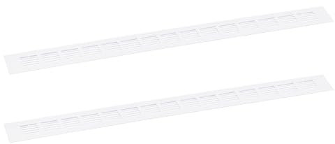 sourcing map Cubierta de Rejilla para Ventilación de Conductos de Aire, 2 Unidades de 600 X 50 mm- Cubierta de Rejilla de Retorno de Aire de Aleación de Aluminio (Blanco)