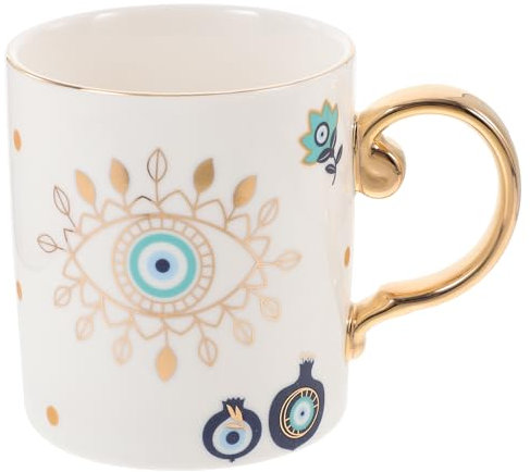 IMIKEYA Keramik Kaffeetasse Nazar Auge: 330ml Trinkbecher Böser Blick - Frühstücktasse Porzellan Kaffee Becher - türkische Espressotasse Kaffeetasse für Zuhause Büro Tisch