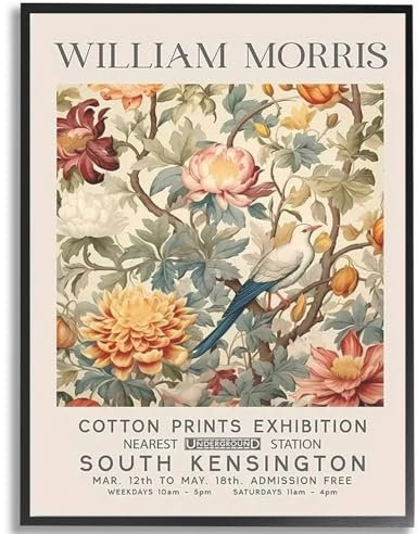 KUYATE William Morris Poster, Blumenzweig, abstrakte Wandkunst und Drucke, Retro-Leinwandgemälde für Wohnzimmer, Innendekoration, Bilder, 50 x 70 cm, ohne Rahmen