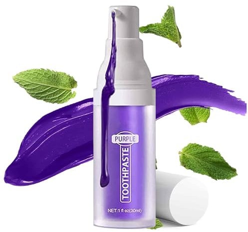 Lila Zahnpasta zur Zahnaufhellung,Purple Toothpaste for Whitening Teeth,Lila Zahnpasta zur Zahnaufhellung,Zahnpasten zur Fleckenentfernung bei gelben Zähnen