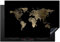 KitchenYeah© Protezione Piano Cottura Tappetino per Induzione 77x51 cm Cucina Proteggi Coprifornello Antiscivolo Mappa del mondo - Oro - Lusso - Nero
