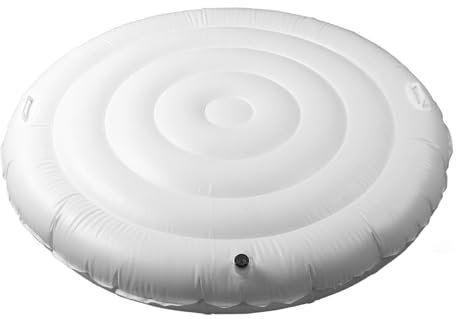 XHTLLO Aufblasbare Whirlpool-Abdeckung aus PVC, 5,4 Fuß Runder Faltbarer Deckel Für Outdoor-Spas, Energieeinsparung, Einfaches Aufblasen, Schützender Regenüberlaufschutz, Hervorragende Isolierung, Sta