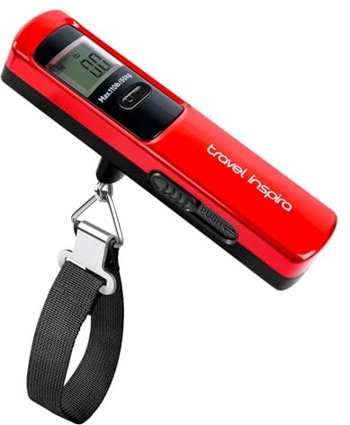 Bilancia per bagagli senza batteria – non necessita di batterie, bilancia digitale portatile da appendere per valigie per viaggi aerei e borse registrate, 50 kg, display LCD, accessorio da viaggio