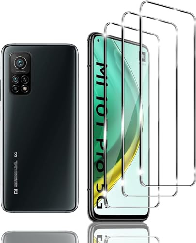 Jinyunlai Panzer Schutz Glas für Xiaomi Mi 10T PRO für Panzerglas, HD Displayschutzfolie, 9H Härte Schutzglas Schutzfolie, Frei von Kratzern, Ultra-klar Panzerfolie für Xiaomi Mi 10T PRO - 3 Stück
