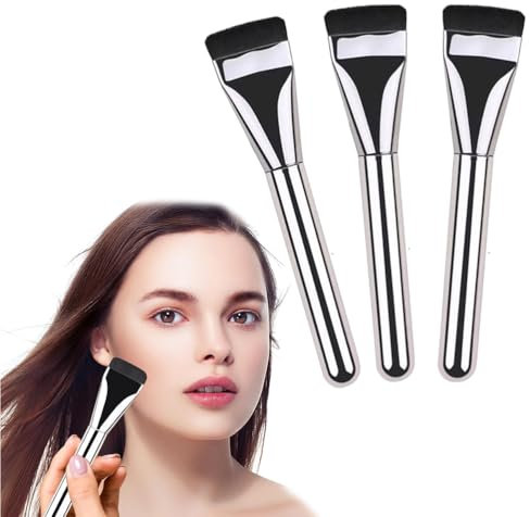 Lot de 3 pinceaux ultra fins pour fond de teint, fond de teint, correcteur de cernes, pinceau à poudre liquide, pour fond de teint liquide, crème ou poudre