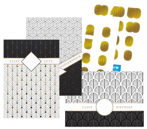 UNICEF Geburtstagskarten Set (3 St.) mit Umschlägen -Individuelle Sticker Postkarten Spendenkarten -Glückwunschkarte -Premium Postkarten - Veredelung hochwertige Grußkarten made in Germany 10,5 x 14,8