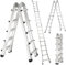LIFERUN 4,8M Escalera de Aluminio de 4x5 peldaños Escalera Multiusos 3 en 1 Escalera telescópica Escalera Multifuncional Escalera Plegable Escalera de Caballete Escalera Inclinada Escalera Extensible