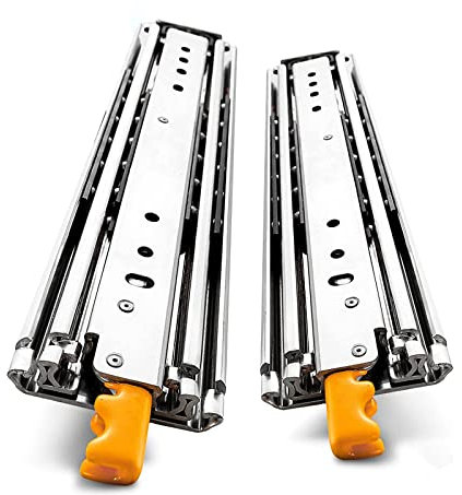 Heavy Duty Full Extension Drawer Slides 1 Pair 32 Inch Heavy Duty Ball Bearing Runners with Lock Cabinet Drawer Slides Rail 800mm