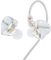 HZSOUND White Snow in ear monitor, auriculares IEM de alta fidelidad con controlador LCP+PU de 10mm y cable de 2pin controlador dinámico para música, juegos, llamadas telefónicas(USB-C, con micrófono)