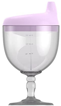 Peosaard Calici sippy in plastica, tazza sippy calice per bambini che alimentano tazze da alimentazione bevande per vino in vetro bottiglia di latte in vetro, tazze da mangiare per bambini, viola