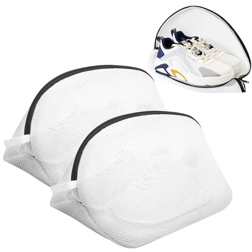 Dantolo 2Pcs Bolsa Zapatos Lavadora, Bolsa para Lavadora para Zapatillas con cremallera, Saco Lavadora para Lavar para Organizador y Viajes