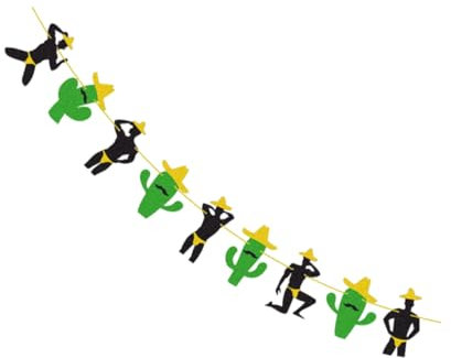 KOCKSHION Cactus Bunting Banner Für Fiesta-partydekoration Mexikanisches Festival-accessoire Für Themenpartys Und Feierlichkeiten Farbenfrohe Girlande Für Unvergessliche Momente