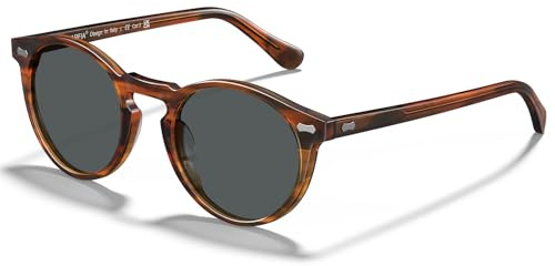 CARFIA Sonnenbrille Herren Polarisiert Retro Rund Acetat-Rahmen