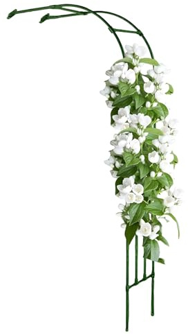 Halbseitige Gartenbögen gegen die Wand, Gartenspalier, Metall-Pergola, stabile Laube für Haus, Hof und Garten, 240 cm hoch, für den Außenbereich, Hochzeitsbogen-Dekorationen (grün, 240 x 240 cm)