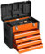 HOMCOM Werkzeugkiste leer, 49,7 x 25,3 x 40,7 cm Werkzeugkasten mit 4 Schubladen, Mini-Box, oberes Staufach, Handgriff, Werkzeugkoffer aus Stahl, Orange