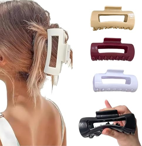 Muorruo 4 Stück Wolkenclip, weicher und flexibler, gemütlicher Klauenclip, nicht abnehmbarer Haarclip für Frauen, große, rutschfeste Haarspangen für dickes Haar, Haarstyling-Zubehör