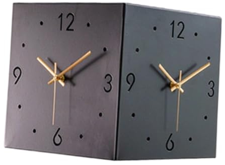 LOVIVER Doppelseitige Eckwanduhr mit Licht, Modernes Einweihungsgeschenk, Dekorative Uhr Ohne Ticken für Schlafzimmer