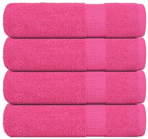 INLIFE Essuie-Mains 4 pcs Rose 50x100 cm 360 g/m² 100% Coton