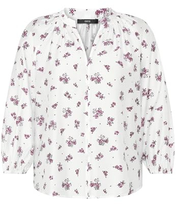 zero Damen Schlupfbluse mit Blumen 34, Cream/Pink