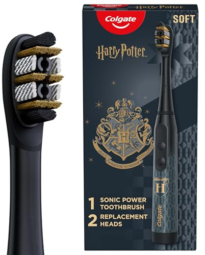 Colgate Harry Potter - Spazzolino da denti elettrico a batteria, per adulti, con 2 testine, morbido