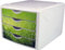 helit H6129650 - Schubladenbox „the chameleon“, 4 Schubladen, für Format DIN A4, springtime, 1 Stück