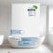 Rapid Teck® Halb-Kassetten Duschrollo 140cm | stilvolles Design Milky Stone | Duschvorhang mit Seilzug | Modernes Duschrollo für Badewanne | Duschrollo für Dusche und kleine Bäder