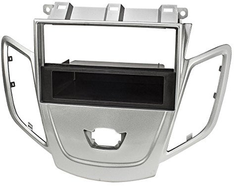 tomzz Audio 2415-100 Radioblende kompatibel mit Ford Fiesta JA8 ab 2009-2017 hellsilber mit DIN Ablagefach ohne Display