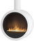 Design Kamin Sined Fire Incyrcle mit Bioethanol Brenner Befestigung an Wand oder Decke Moderner Wand- und Hänge-Biokamin aus pulverbeschichtetem Stahl Weiss seidenmatt