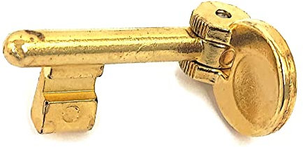 effedielle® Chiave AGB con testa pieghevole per porte scorrevoli con serratura AGB cifratura n. 07, finitura ottone lucido verniciato.
