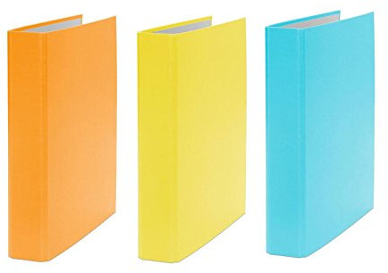 3x Ringbuch / DIN A5 / 4-Ring Ordner / Farbe: je 1x orange, gelb und türkis