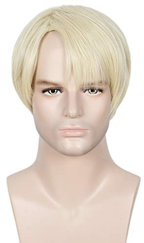 Linfairy Short Blonde Perücke Halloween Cosplay Kostüm Perücke für Männer