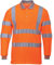 MyShoeStore Hi Viz Vis High Visibility Polo Shirt Reflective Tape Safety Security Work Button T-Shirt Breathable Lightweight Double Tape Workwear Top (Orange Long Sleeve, 8XL)