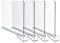 Jucoan 4 Pack Clear Acrylic Shelf Dividers Closet Separators Wood Shelves and Clothes Organizer for Bedroom, Bathroom and Office Shelves, Easy Installing