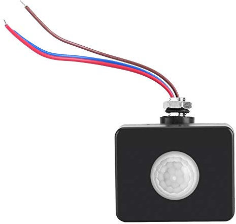Interruptor de Sensor PIR, Sensor de Movimiento infrarrojo Impermeable al Aire Libre IP65, Interruptor de iluminación del hogar con Ajuste de Tiempo, Rango de detección de 120-140 ° y Distancia