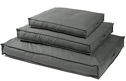 JAMAXX Premium Hundekissen - Orthopädisch Memory Schaumstoff-Flocken, Waschbar Abnehmbarer Bezug Wasserabweisend - Hundebett mit Canvas Stoffbezug PDB1007 (S) 65x50 grau
