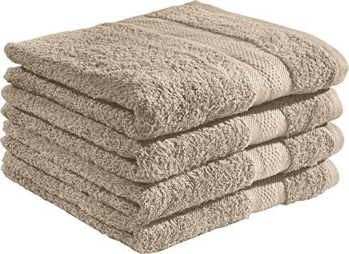 REDBEST Duschtuchset, Frottierset 4er-Pack Chicago Taupe Größe 70x140 cm - saugstark, strapazierfähig, ideal für Reisen, Sport (weitere Farben)