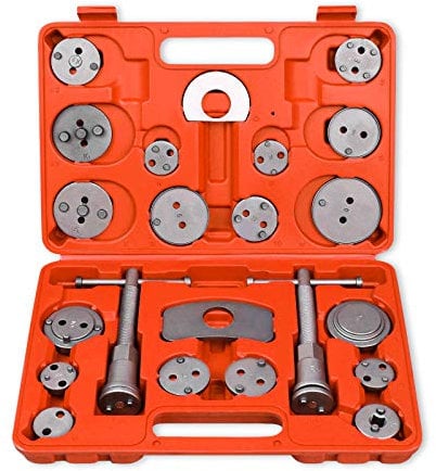AufuN Universal Bremskolbenrücksteller Set 22 TLG Bremskolben Rücksteller Bremssattel Kolben Wind Zurück Tool Kit Spindel KFZ Werkzeug