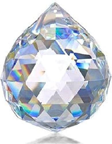 DDesign Bola de cristal para ventana, 50 mm, cristal plateado Asfour (32% Pbo) (cristal Feng Shui, colgante de ventana, atrapasoles, cristal arcoíris)