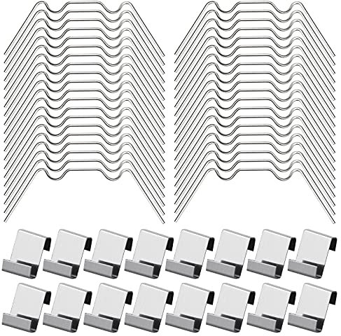 MUSEDAY 100Pcs Clips de Vitrage pour Serre Inclure 50Type W Serre Pinces en Acier Inoxydable et 50 Clips de Type Z pour Vitre de Serre