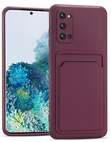 CoolGadget Card Case für Samsung Galaxy S20, TPU Schutzhülle mit Kartenfach und erhöhtem Kantenschutz, Lila
