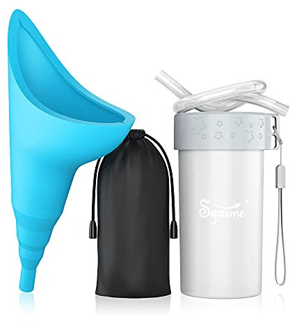 Urinella Für Frauen,Tragbarer Wiederverwendbarer Pinkelhilfe Für Frauen Mit Verlängerungsrohr,Geeignet Für Reisen,Festivals,Camping,Staus Usw.Inklusive Wasserdichter Tasche & Wasserdichter Tasse