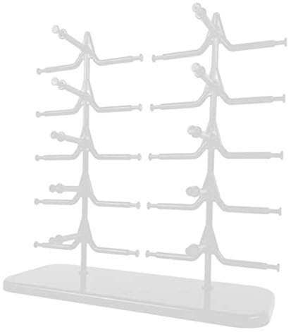 F Fityle Zweireihiger Sonnenbrillenständer für Brillenständer, Einfache Installation, Drehbarer Stil Und Einfache Demontage, Weiß