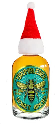 Grumblebee Honey Spiced Rum 5cl Miniature with FREE Xmas hat. Perfect for Xmas, Birthdays, Wedding Favours, Thank you gifts. Created by Courtney's Drinks from Devon.