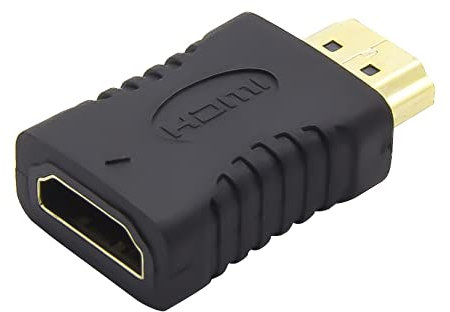 PremiumCord Adaptateur HDMI Femelle vers HDMI mâle - Résolution 4K @ 60 Hz - Full HD 1080p - Connecteurs Courts plaqués Or - Couleur Noire