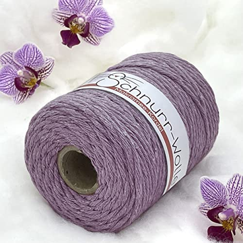 Wohnkult 100 m Makramee Baumwollkordel Baumwollschnur gedreht Ø 3mm 28 Auswahl (Lila)