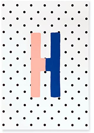 Kate Spade New York Initial Notepad, Paper Pad with 100 Blank Sheets, 7 x 4.75 Small Writing Pad for Desktop Notes, H (Blue)