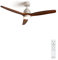 CREATE / WINDSTYLANCE DC/Ventilador de techo con luz blanco aspas madera oscura con mando / 40W, Silencioso, Ø132 cm, 6 velocidades, temporizador, verano-invierno, doble altura, motor DC
