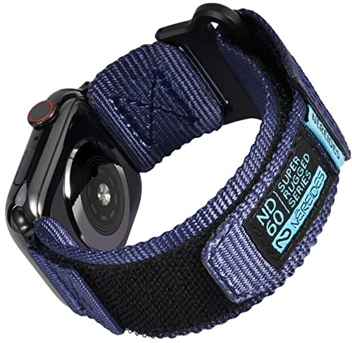 Nereides Compatible with Apple Watch Straps Series 10 9 8 7 6 5 4 3 2 1 SE SE2, Nylon Sport Replacement Band for iWatch Strap 42mm 41mm 40mm 38mm (Blue)